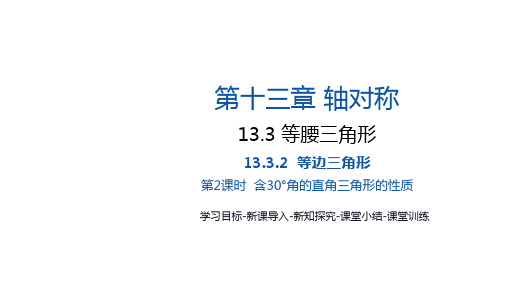  13.3.2第2课时含30°角的直角三角形的性质 课件2024-2025学年人教版八年级数学上册