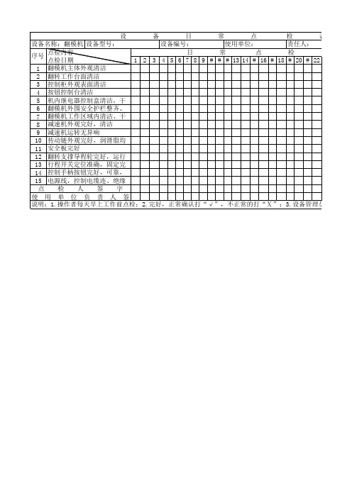 翻模机点检表