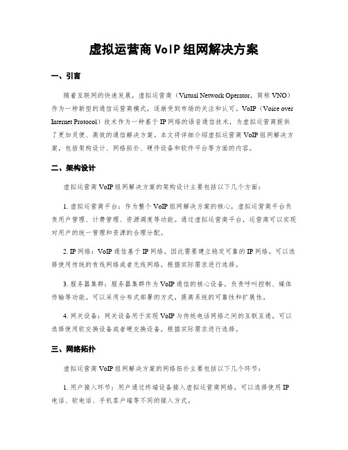 虚拟运营商VoIP组网解决方案