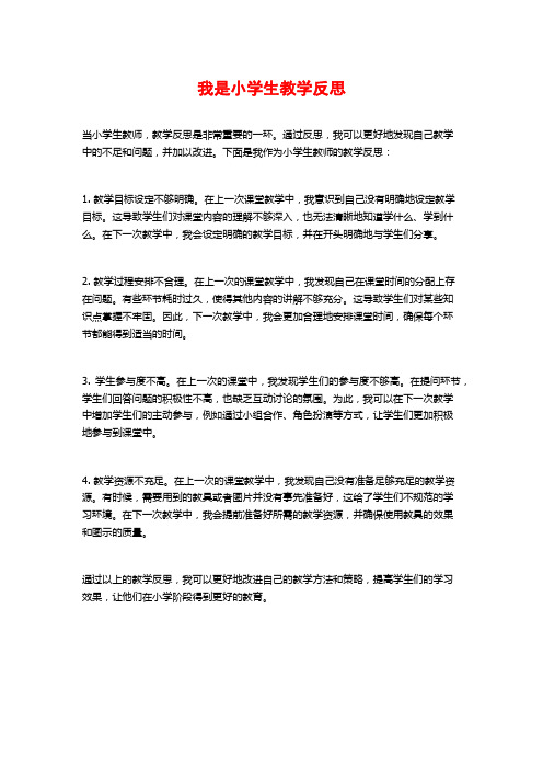 我是小学生教学反思