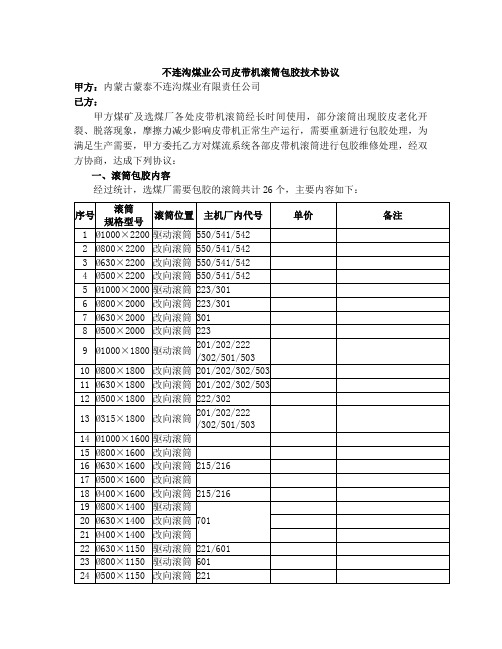 滚筒包胶技术协议