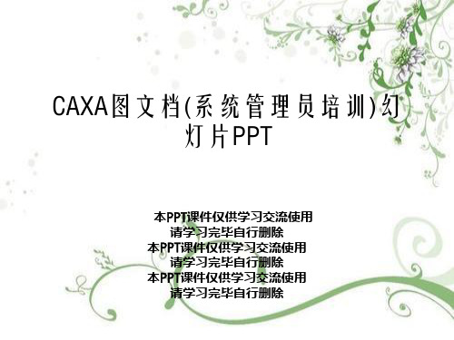 CAXA图文档(系统管理员培训)幻灯片PPT