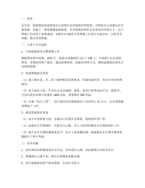 抓牢禁捕工作总结报告