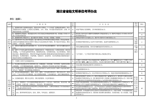 湖北省省级文明单位考评办法