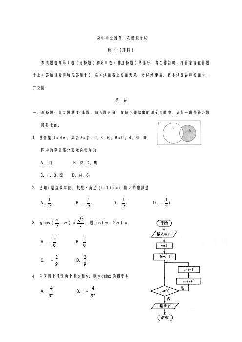 2020-2021学年河南省高三第一次模拟考试数学(理)试题及答案解析