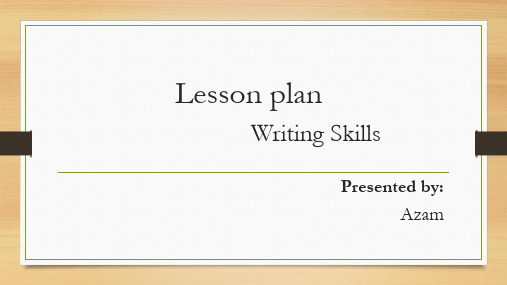 lesson plan-一般现在时写作