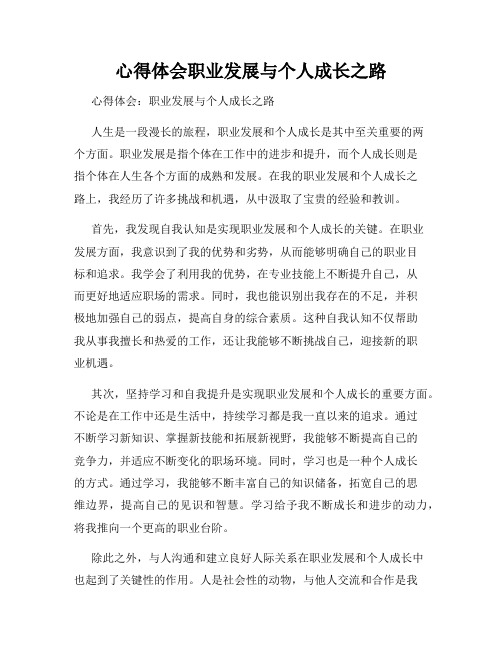 心得体会职业发展与个人成长之路