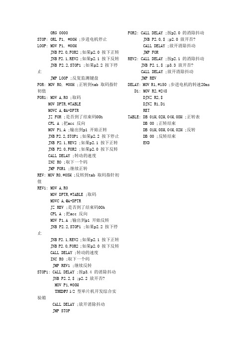 步进电机调速,正转反转程序