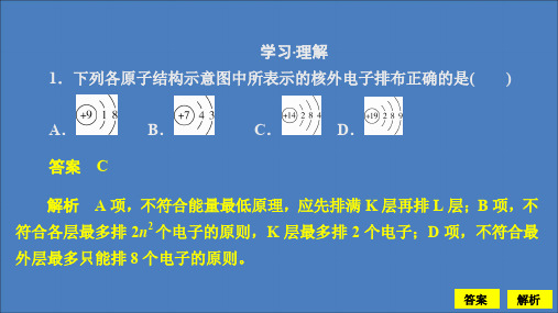 2020新教材高中化学第1章原子结构元素周期表第1节原子结构与元素性质2课时作业课件鲁科版第二册