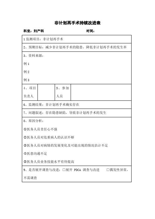 非计划再手术PDCA