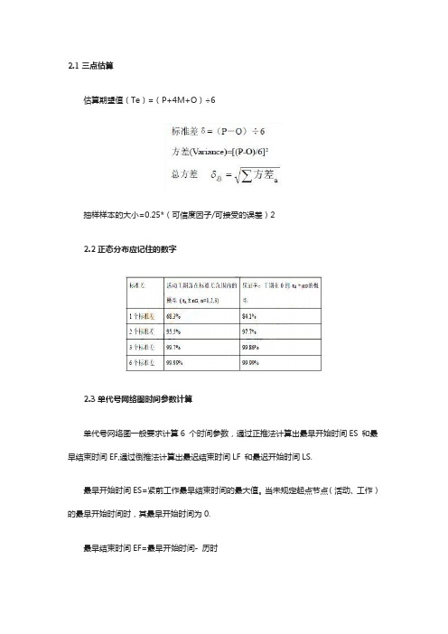 软考信息系统项目管理师考试项目时间管理计算公式