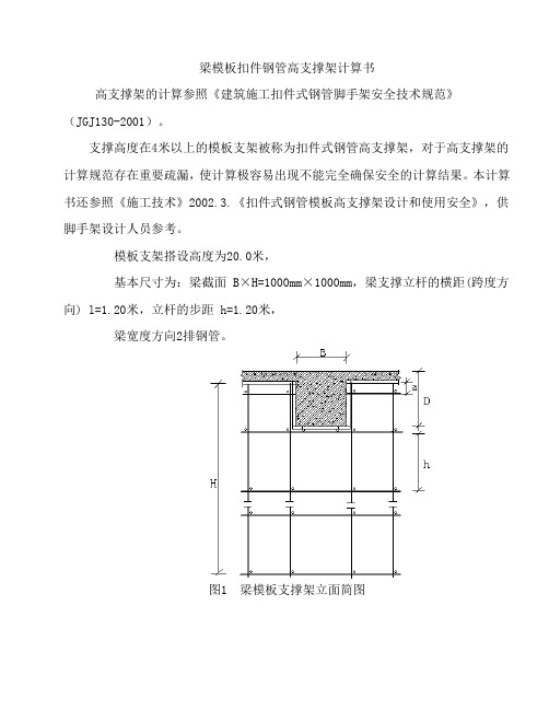 梁模板支撑架计算书