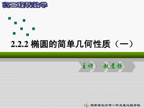 长沙市一中课件_高二理科数学《2.2.2椭圆的简单几何性质(一)》