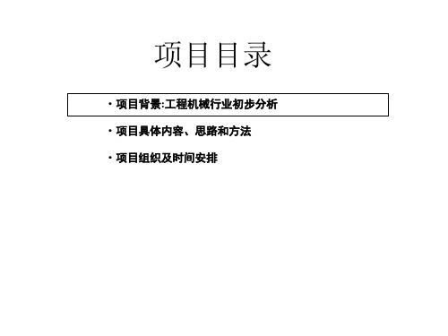 某大型工程机械公司营销策略和销售管理项目规划