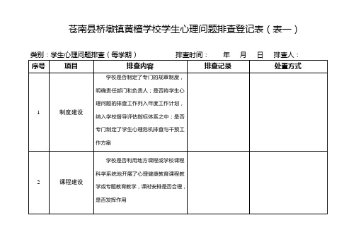 学生心理问题排查