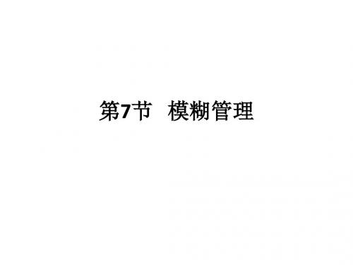第7节 模糊管理