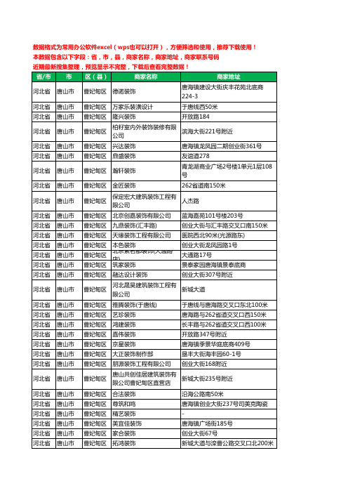 2020新版河北省唐山市曹妃甸区装修工商企业公司商家名录名单黄页联系电话号码地址大全54家