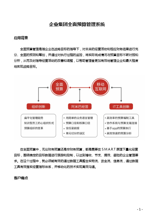 Smartbi企业集团全面预算管理系统