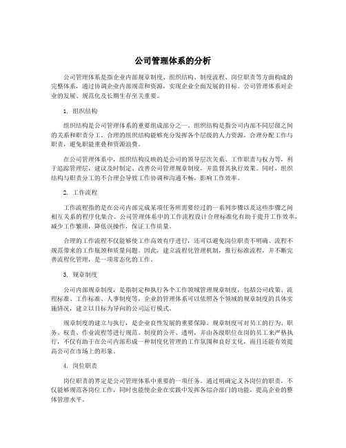 公司管理体系的分析