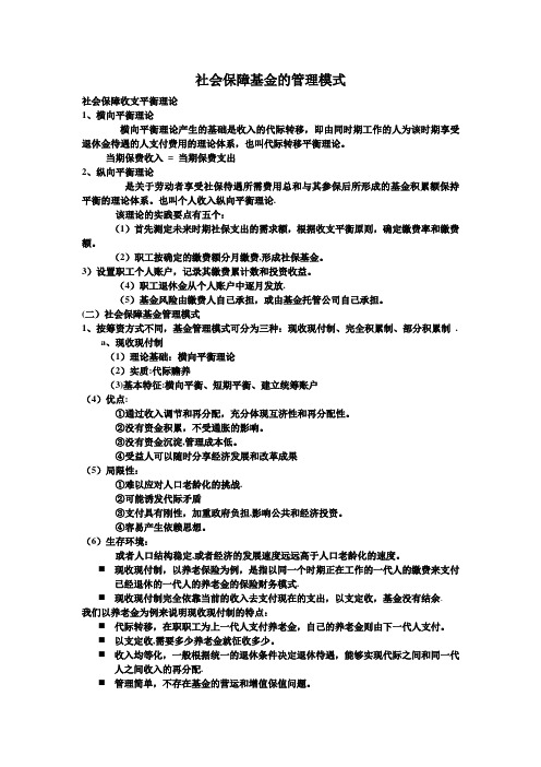 社会保障基金的管理模式【精选文档】