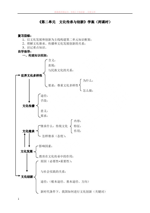 第二单元文化传承和创新学案 (1)