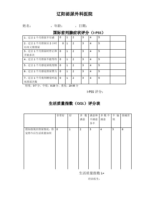 I-PSS评分表