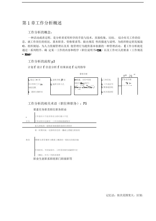 工作分析复习大纲