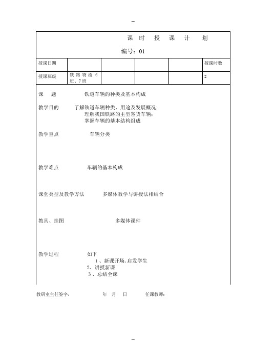 铁道车辆的种类及基本构成