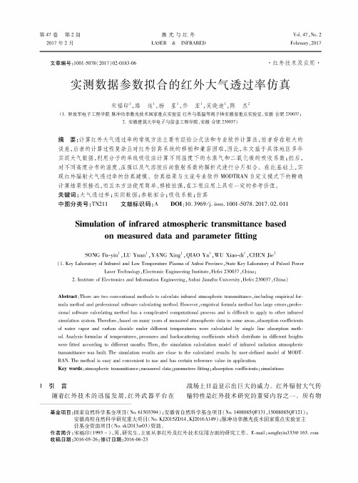 实测数据参数拟合的红外大气透过率仿真