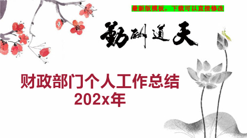 财政部门个人工作总结202x年PPT模板下载