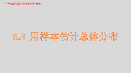 2025年北师大版高中数学必修第一册课件  6.3用样本估计总体分布