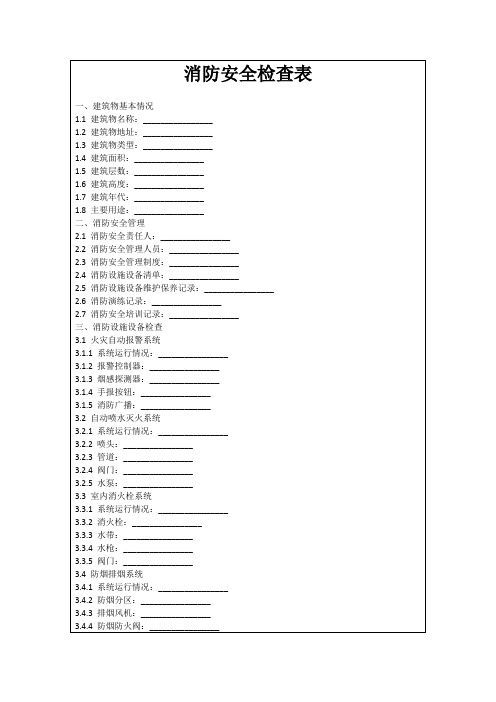 消防安全检查表
