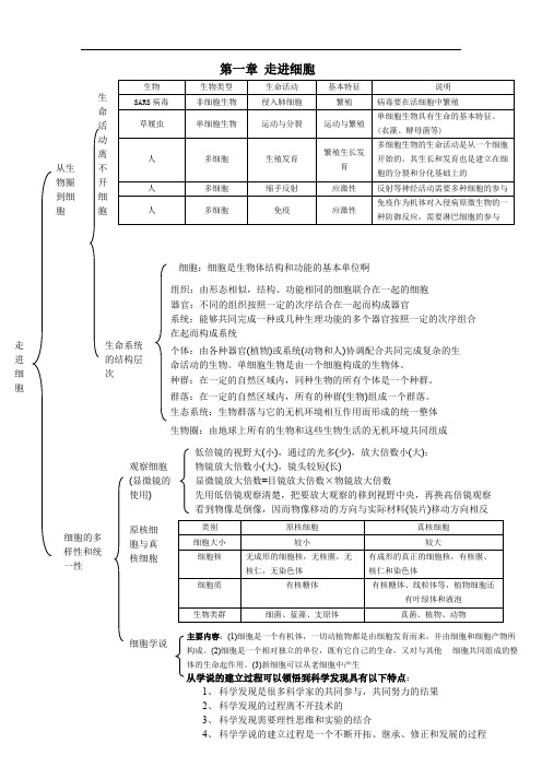 生物必修一思维导图