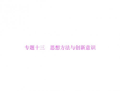 2013年高考政治复习专题课件： 专题十三 思想方法与创新意识