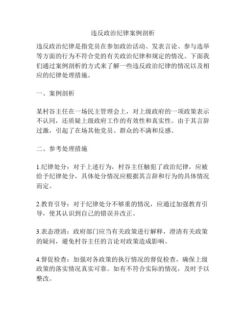 违反政治纪律案例剖析