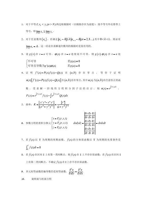 考研数学66条笔记