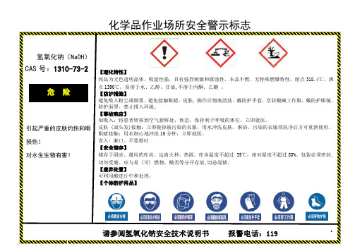 氢氧化钠-化学品作业场所安全警示标志