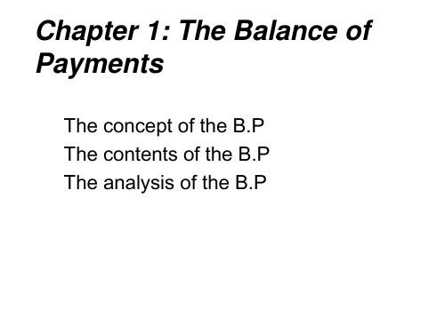 1.the balance of payment