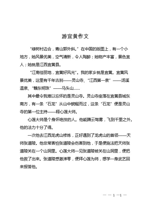 游宜黄作文