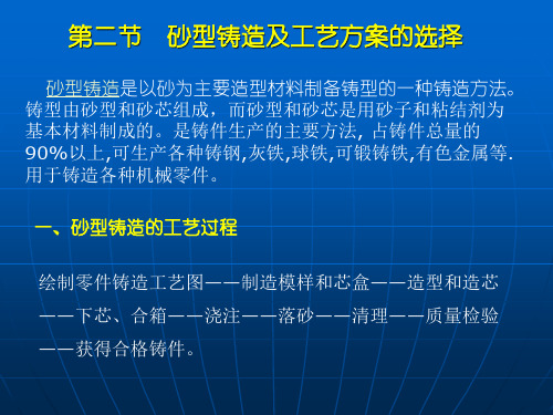 第二节 砂型铸造及工艺方案的选择