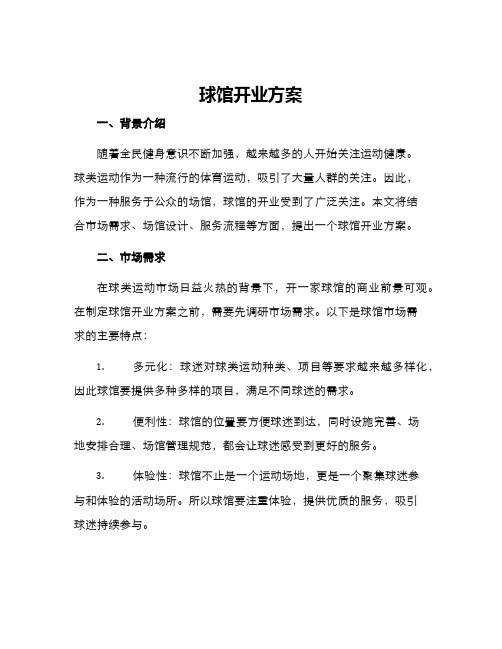 球馆开业方案