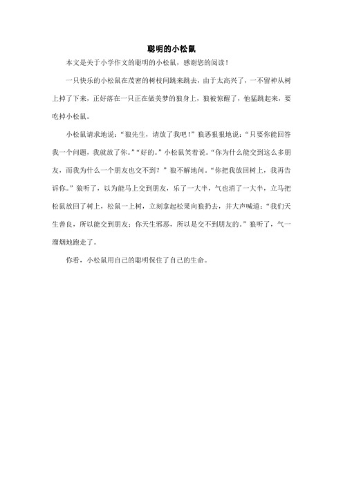 聪明的小松鼠_小学作文_4
