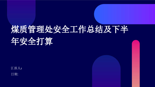 煤质管理处安全工作总结及下半年安全打算