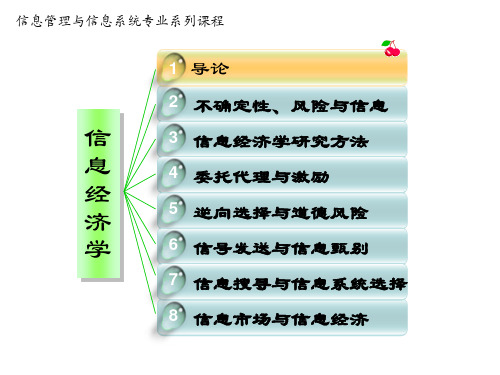 信息经济学  课件(1至6章)PPT精品文档205页