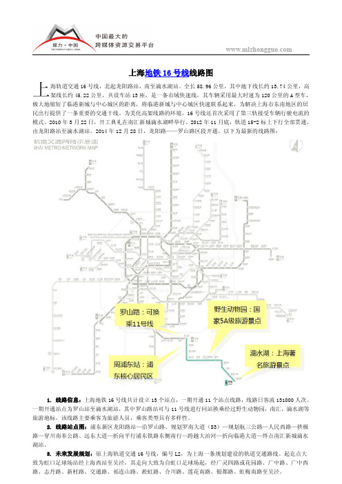 上海地铁16号线线路图