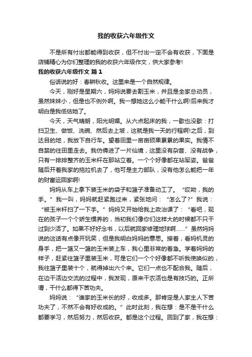 我的收获六年级作文