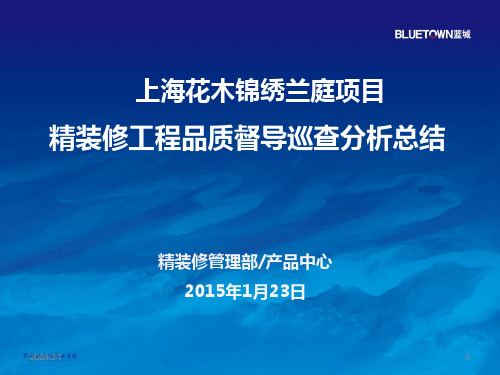 上海蓝城：精装修工程品质督导巡查总结PPPT幻灯片