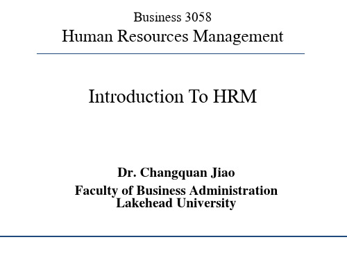 人力资源管理 介绍 英文 Introduction of Human Resources Management.ppt