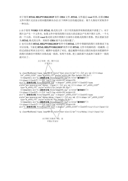 CHM帮助文件中的图片无法显示问题的两种解决方法