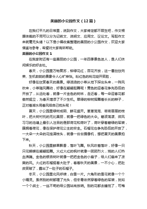 美丽的小公园作文（12篇）